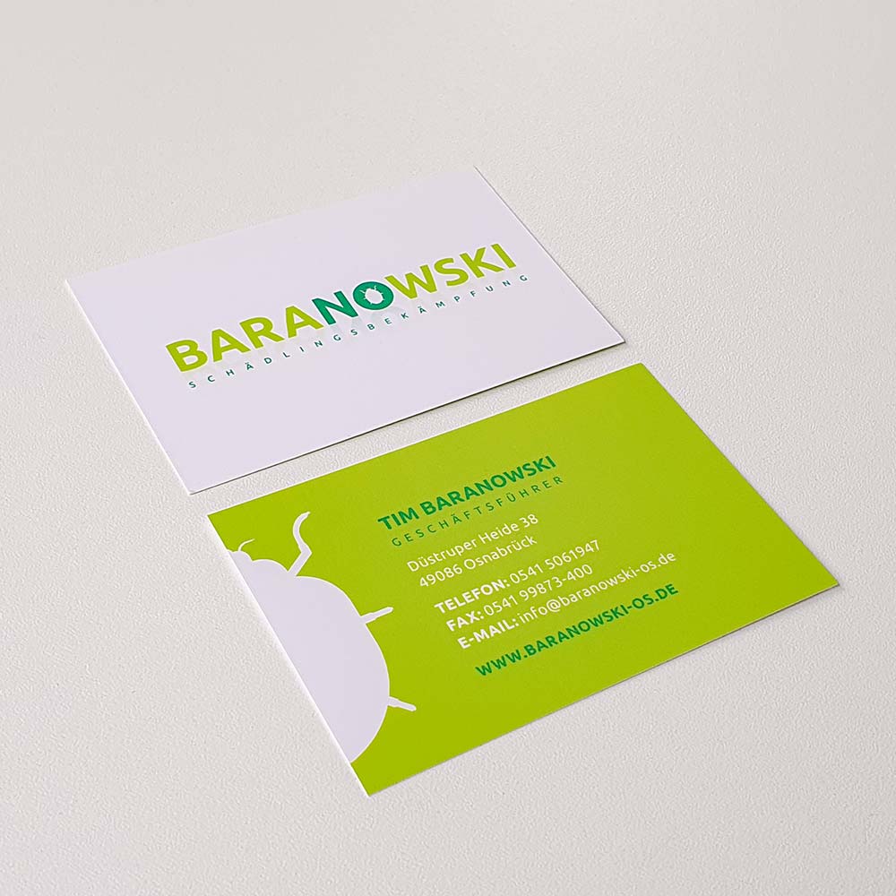 Baranowski Schädlingsbekämpfung - Corporate Design, Visitenkarten